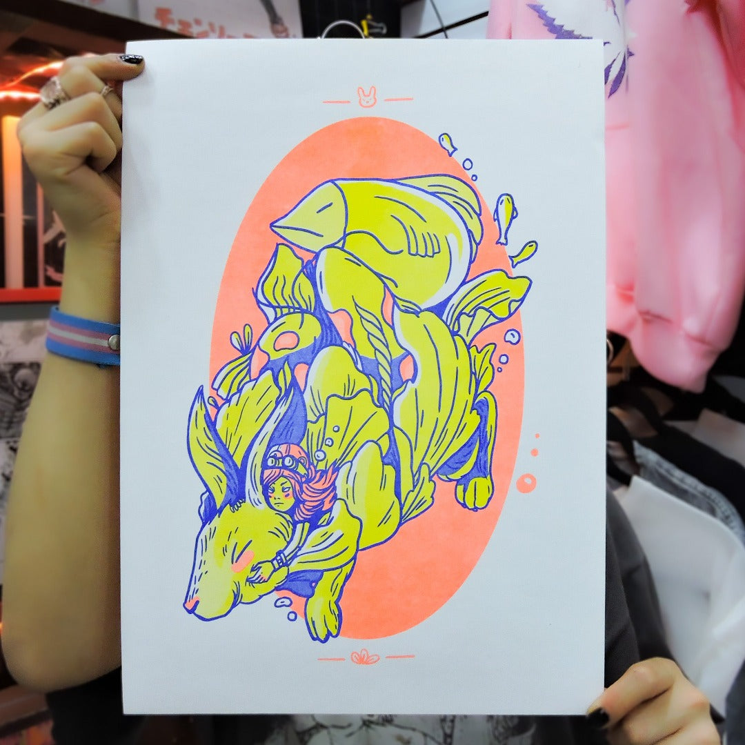 Risografía - Bunny+fish